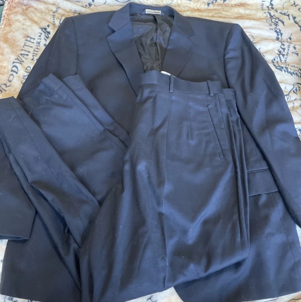 Pronto Moda Size 46 Jacket 40 Pants Black Suit Set